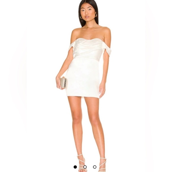 Bella Off Shoulder Dress in White MORE TO COME - Picture 2 of 11